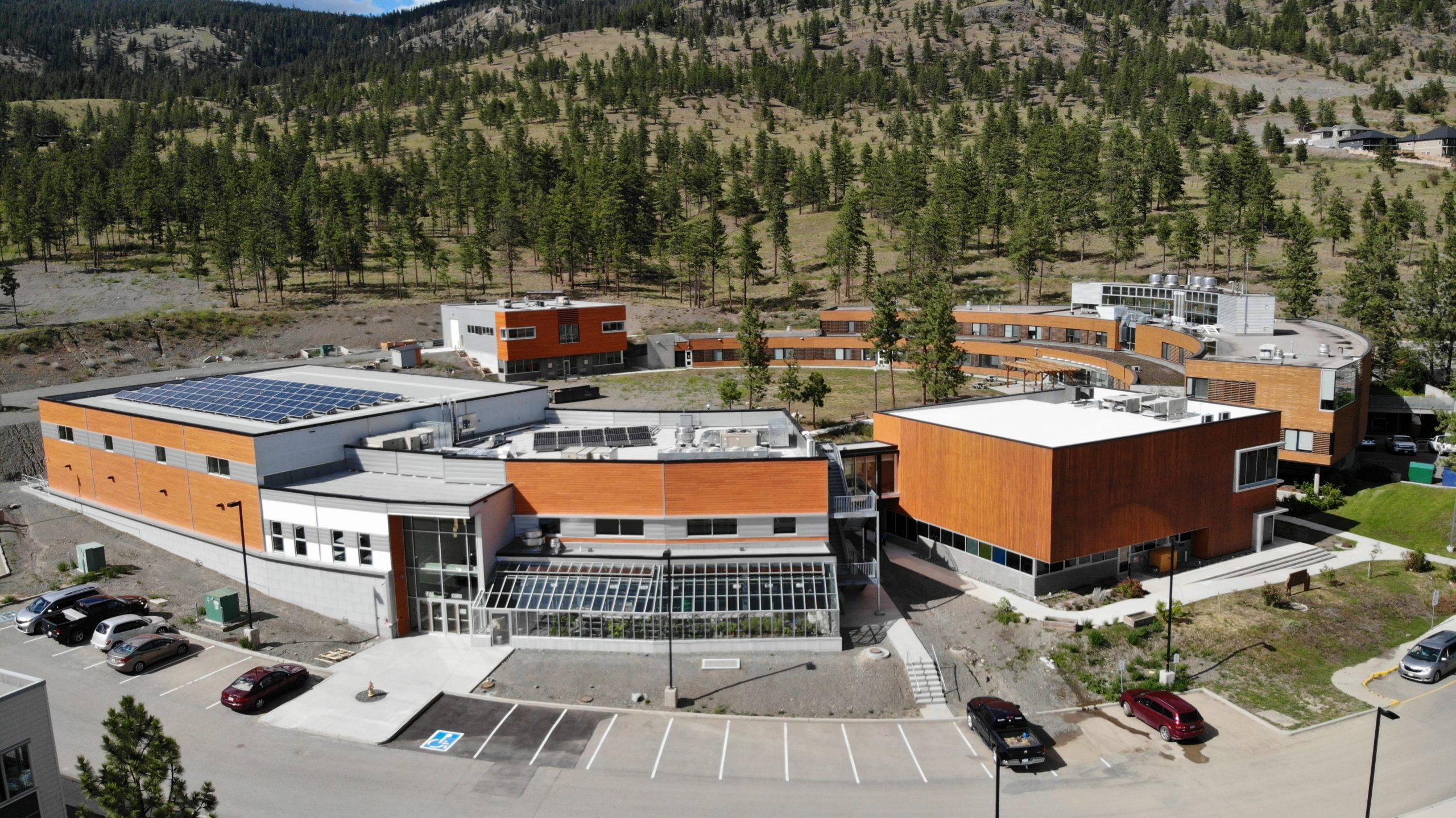 NVIT's Merritt Campus buildings with trees in the background